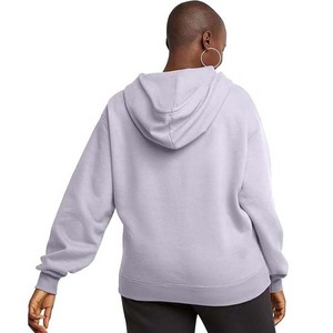 Sudaderas con capucha de mujer de punto sólido informal de calidad Premium nuevo estilo de moda manga larga 100% algodón polar invierno Tops estampado con capucha - Product Image 2