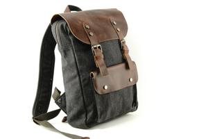 Leather Canvas Luxury Backpack-Breathable Eco-Friendly Large Capacity Travel School Laptop <b>Rucksack</b> Factory Price LCBP-0164 - Product Image 3