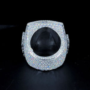 Luxury 14k 18k White Gold & 925 Sterling Silver Synthetic Diamond Wedding <b>Ring</b> with Customized Design Rhodium Plated for Women - Product Image 2
