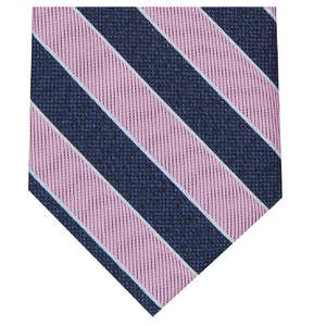 Corbata de satén rosa con rayas Trumbull para hombre, talla única - Product Image 3