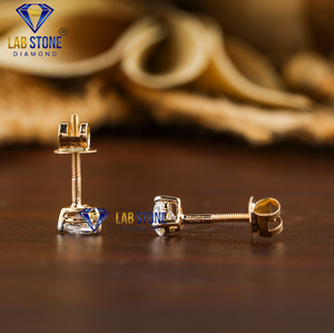 0.33 TDW Coeur Brillant Coupe Diamant Stud Labgrown Diamant 18K Or Jaune Hpht/Cvd Diamant Bijoux - Product Image 3