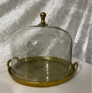 Modern 2-Tier Gold Aluminum <b>Cake</b> <b>Stand</b> <b>Dome</b> Metal Dessert Display <b>Stand</b> Wedding Parties Elegant Centerpiece CE Certified - Product Image 4