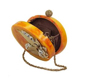 Dernier design de sac à main demi-rond en résine à motif de marbre avec chaîne porte-monnaie décent pour femme d'affaires - Product Image 4