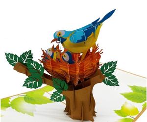 Meilleur prix conception personnalisée 3D oiseaux famille Pop carte haut tendance Vietnam artisanat papier artisanat pour la fête des pères saint valentin - Product Image 2