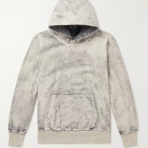 Heavyweight Custom Solid Embroidered Vintage Acid Wash Pullover Distressed Pocket Oversized Winter Hoodies Men 100% Cotton - Product Image 1