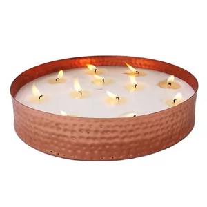 Ensemble de bocaux à bougies martelés en cuivre Récipient polyvalent Bougeoirs en verre de cuivre - Product Image 3