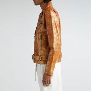 Veste de motard en cuir personnalisée de haute qualité pour hommes Veste de moto en cuir de vachette originale avec motif personnalisé pour hommes - Product Image 4