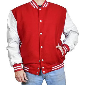 Chaquetas universitarias en blanco de poliéster Logotipo bordado personalizado con estampado Letterman Varsity Jacket para hombres subido por Dress Sports - Product Image 4