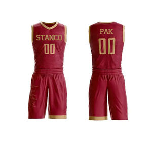 Maillots de basket-ball pour hommes personnalisés vêtements de sport athlétiques respirants avec design réversible sublimation uniforme d'équipe - Product Image 1