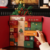 Caja de Calendario de Adviento de 24 Días, Plegable, Vacía, Caja de Embalaje para Calendario de Adviento, Caja de Embalaje para Cuenta Regresiva de Navidad, Set de Caja Sorpresa