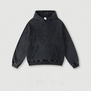 Alta calidad 420 gramos Impresión personalizada Vintage Acid Wash Hoodie Heavyweight 100% Cotton Solid Drop Shoulder Stringless Hoodie - Product Image 4