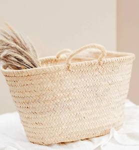 <b>Straw</b> Basket, <b>Woven</b> Basket, French Basket <b>Bag</b>, Moroccan Basket - Product Image 1
