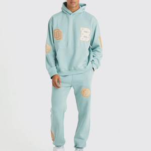 2025 Custom Made Hooded Casual Men's Tracksuit Breathable Printed Jogging Set Winter OEM Service Customized Design Sweat Suit - Product Image 1