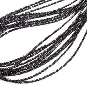 ลูกปัดเพชรดำทรงรอนเดลเหลี่ยมเพชรพลอยขนาด 2.2-3 มม. ชนิดธรรมชาติ - Product Image 2