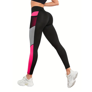 Venta al por mayor de mallas de yoga sin costuras para mujer con logotipo personalizado de cintura alta para entrenamiento en el gimnasio - Product Image 4