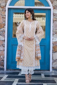 <span class=keywords><strong>2025</strong></span> nuovo arrivo da donna in cotone 100% Kurta patta Set di <span class=keywords><strong>Design</strong></span> <span class=keywords><strong>Kurti</strong></span> per ragazze con pantaloni Kameez per abito 3 pezzi - Product Image 6