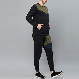 Conjunto de Pantalones y Sudadera Deportivos de Felpa de Algodón de Alta Calidad para Hombre, Cuello Redondo, Primavera, Ecológico, con Pedrería, para Correr - Product Image 2