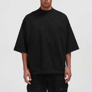 T-shirts en coton épais Boxy Fit T-shirt en polaire Boxy surdimensionné à épaules tombantes - Product Image 4