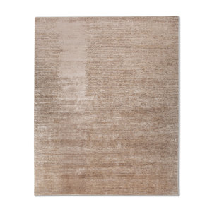Alfombra Entropy Beige Marrón de Lana y Seda de Bambú Anudada a Mano, 10 mm, Color Sólido, Rectangular, Diseño para Pasillo, para Uso Doméstico - Modelo AKWB-3574 - Product Image 1
