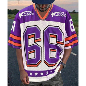 Vente en gros, maillots de football américain sublimation orange, uniformes d'équipe en maille respirante style NFL, entraînement, tenue de match - Product Image 4