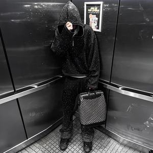 Hombres de alta calidad 100% algodón sudaderas con capucha DTG impresión diseñador peso pesado Crop Oversize chándal sudadera pantalones con capucha - Product Image 3