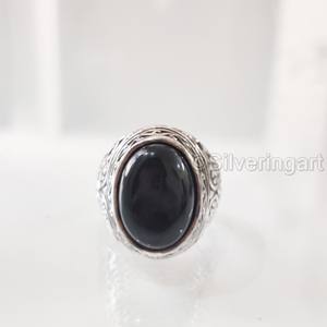 New Exclusive Men's <b>Ring</b> Natural Black Onyx Gemstone December Birthstone <b>Ring</b> <b>Arabic</b> Christmas Jewelry 925 Sterling Silver <b>Ring</b> - Product Image 4