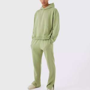 Ensemble deux pièces en molleton, style streetwear automne-hiver, style décontracté, survêtement - Product Image 5