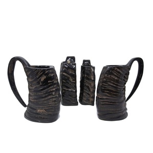 Buffalo Ale Vin bière Viking corne à boire Tasse Noir avec support Buffalo Corne à boire avec petite taille - Product Image 2