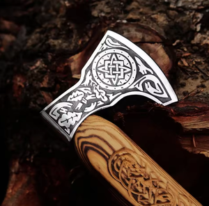 Hacha de Doble Hoja de Acero de Damasco Industrial, Resistente, Personalizada al por Mayor, OEM ODM, para Supervivencia al Aire Libre, Campamento y Caza - Product Image 2