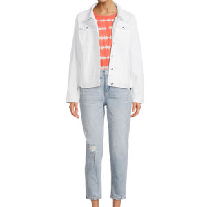 Chaqueta Vaquera Extra Grande Personalizable para Mujer, con Ribete de Piel de Oveja, Diseño Estampado, Mangas Largas, Cuello con Botones, Transpirable, para Invierno - Product Image 2