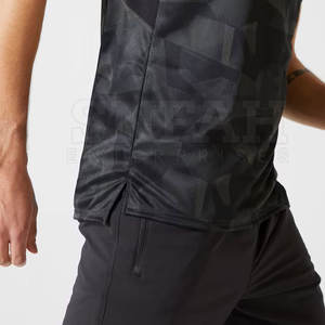 Camiseta de algodón de fibra de bambú para hombre con logotipo personalizado, transpirable, de alta calidad, para correr, fitness, patrón sólido, ropa deportiva para gimnasio, 220 gramos - Product Image 5