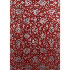 Alfombra Kavi Red Floral Chaos Theory, Tejida a Mano con Lana y Seda de Bambú, 9x12, para Decoración de Sala de Estar, Grosor de 10 mm, Esk-623, Naranja y Rojo - Product Image 1