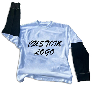 Sérigraphie Personnalisée Soleil Délavé Lavage Double Couche Manches Mode Sweatshirts Coton Unisexe Boxy Fit Sweatshirts à Bas Prix pour Hommes - Product Image 3