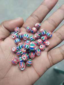 Best Quality Indian Chevron Design Lampwork <b>Crystal</b> & Glass <b>Beads</b> Colorful Natural Decorative Lighting for Jewelry Making - Product Image 5