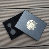 Caja de regalo rígida de cartón gris con soporte de EVA de terciopelo de alta densidad, envuelta en papel artístico especial, para empaque de regalo de medallas y monedas.