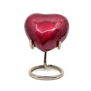 Última llegada Buena calidad Logotipo personalizado Suministros funerarios de metal Urnas de cremación de corazón de aluminio - Product Image 1
