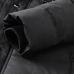 La chaqueta universitaria de invierno con capucha y cuello levantado más vendida para hombre de talla grande con bolsillo transpirable Reversible tela vaquera - Product Image 4