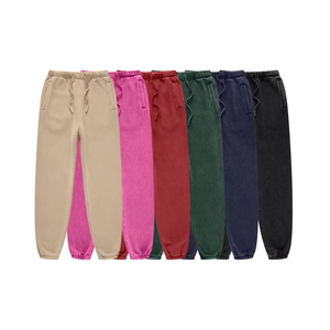 Pantalons de survêtement longs pour hommes, style tendance, délavés à l'acide, vintage, amples, décontractés, avec logo brodé personnalisé, impression en relief - Product Image 4