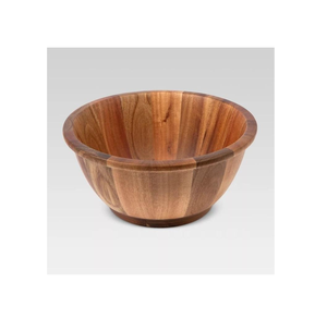 Cuenco grande de madera de mango rústica con acabado liso para ensaladas, frutas, pan, centro de mesa, cocina de estilo rústico, hecho a mano, para servir en la mesa de comedor. - Product Image 4