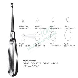 Curette osseuse Volkmann orthopédique de haute qualité, double extrémité, en acier inoxydable, instruments chirurgicaux personnalisés pour la chirurgie osseuse - Product Image 4