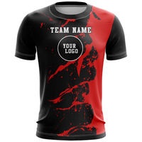 Kaos Olahraga Pria Rajut Polyester Cepat Kering Kerah Bulat Lari Bernapas Sablon Custom Atasan Jersey Training Atletik