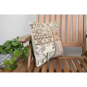 หมอนถักขนสัตว์สีเบจ14x14หรูหราเป็นมิตรกับสิ่งแวดล้อมไม่ลื่นหมอนอิงทอลายขนปุยวินเทจถอดซักได้พกพาได้ - Product Image 2