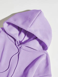 Venta al por mayor de productos calientes logotipo personalizado Sudadera con capucha de lana de las mujeres de peso pesado liso grueso Sudadera con capucha y sudaderas personalizadas de lana - Product Image 3