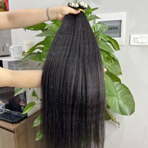 ผมต่อแบบเส้นผมมนุษย์บริสุทธิ์แบบยาวตรงยาวทำจากขนแกะ yaki - Product Image 1