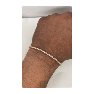 Bracelet tennis luxueux personnalisé en or 10 carats avec diamants CVD pour homme, à porter au quotidien - Product Image 3