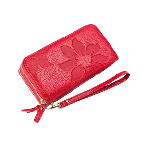 Fashionable <b>Brown</b> Leather Zipper <b>Wallet</b> with Durable Cotton Lining Short Pocket and Thread Pattern Design for Daily Card Use - Product Image 5