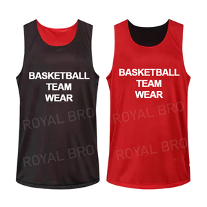 Camiseta de baloncesto de talla grande Reversible con estampado de transferencia de calor por encargo de alta calidad que absorbe la humedad, práctica de equipo universitario - Product Image 1