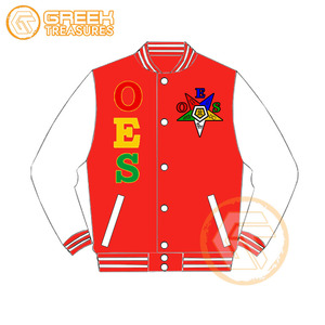 Customized Order Eastern <b>Star</b> Cotton Fleece Embroidered Varsity <b>Jacket</b> OES Breathable Quick Dry Zipper Closure Women <b>Jackets</b> - Product Image 3