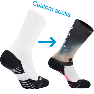 Chaussettes de sport mi-mollet personnalisables avec logo, épaisseur standard, en coton/bambou, respirantes, séchage rapide, écologiques, absorbant la transpiration - Product Image 3