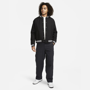Veste universitaire en laine à manches longues pour homme, sur mesure, en laine véritable, streetwear d'hiver, broderie de patch, style sportif, devant droit - Product Image 5